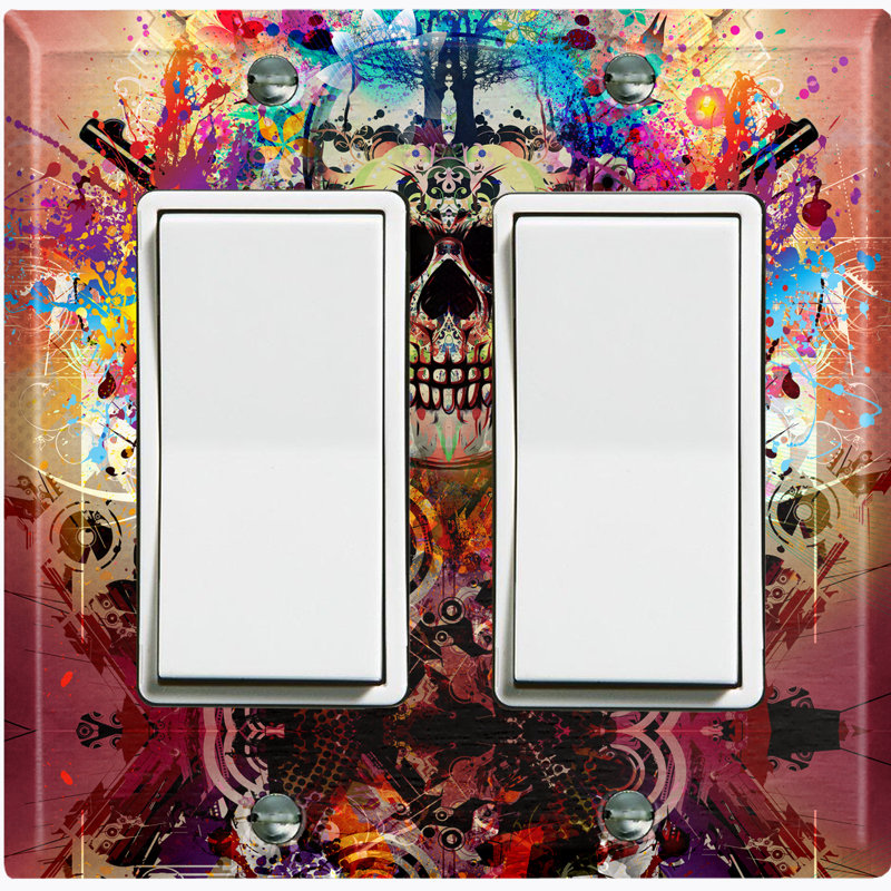 Other, Patterned 2 - Gang Toggle Light Switch Standard Wall Plate