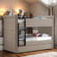 Lit superposé simple / simple en tissu beige avec lit gigogne Ii