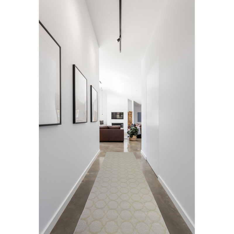 Tapis brun clair à motif géométrique Togut, Tapis de couloir 3 pi x 8 pi