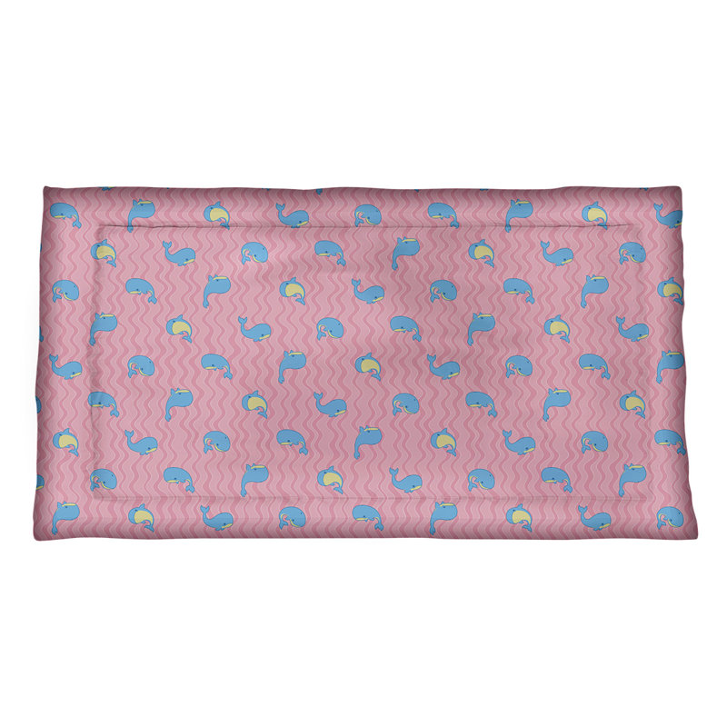 Taie décorative Katelyn Elizabeth Whales, Polyester, Simple standard, Rose / bleu