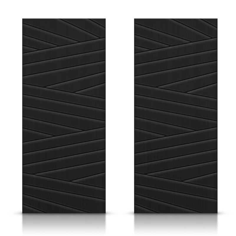 Portes de placard coulissantes à panneaux, Noir, 60 po x 96 po