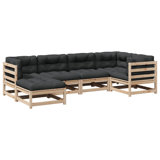 One Allium Way® 6 Piece Patio Sofa Set With Cushions Solid Wood Pine