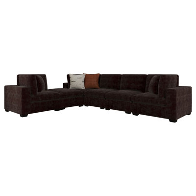 Murtagh Chocolate 6-Piece Upholstered Modular Sectional