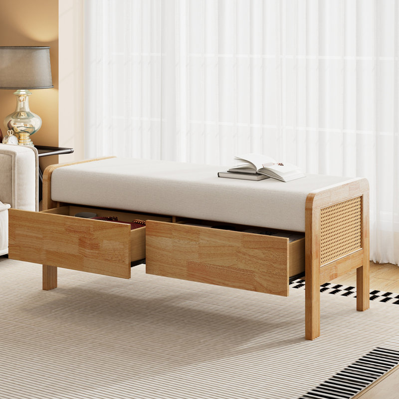 Upholstered Storage Ottoman Bench