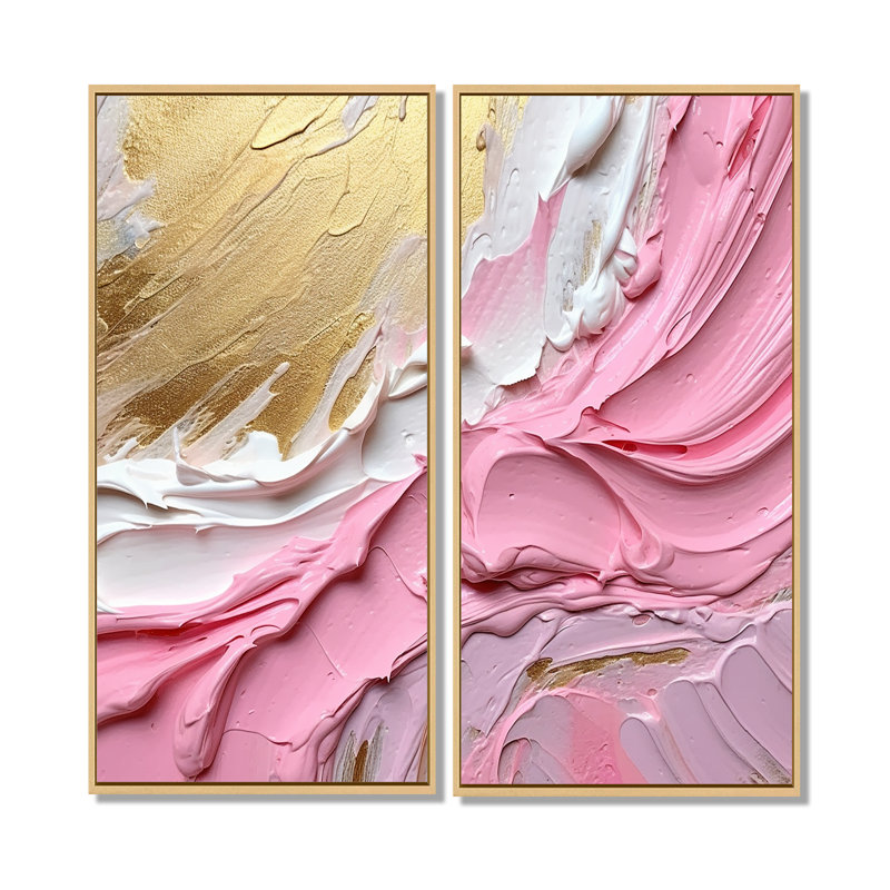 Rose et or spirale radiance III - décoration murale moderne rose, H 40 po x l 40 po, Crème, crème