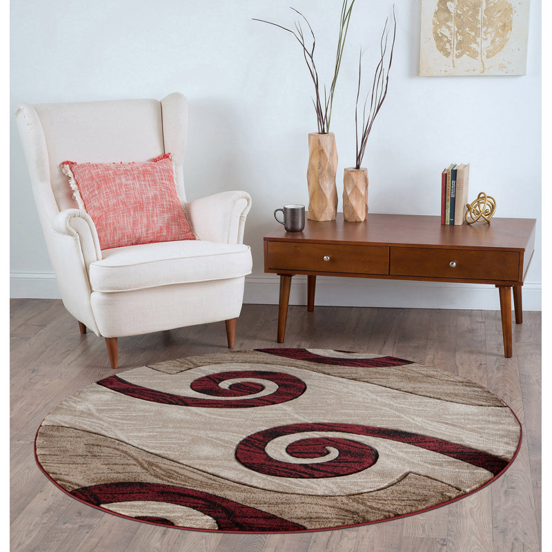 Adonia Abstract Indoor Rug, Round 5'2"