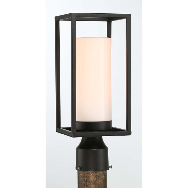 Ren, extérieur, 15 po, thermolaqué noir, verre blanc
