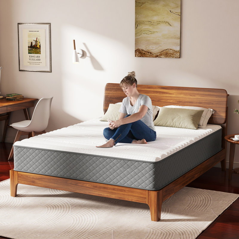 12" queen mattress pillow top hybrid mattress memory foam medium firm, CertiPUR-US, SGS Certified, Queen