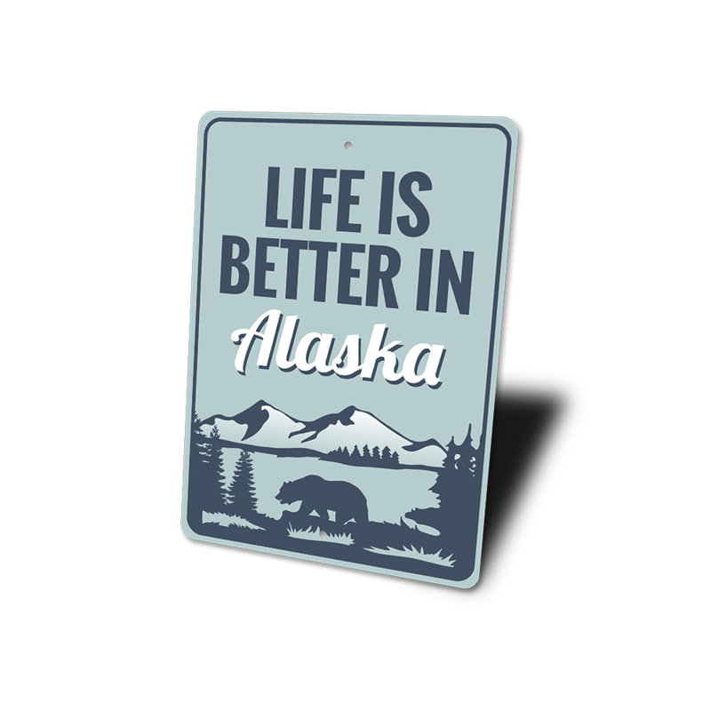 Plaque en aluminium de l'Alaska, H 18 po x l 12 po x P 0,06 po