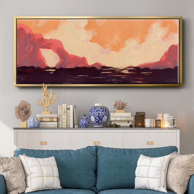 Pink Rock Coast I- Framed Canvas