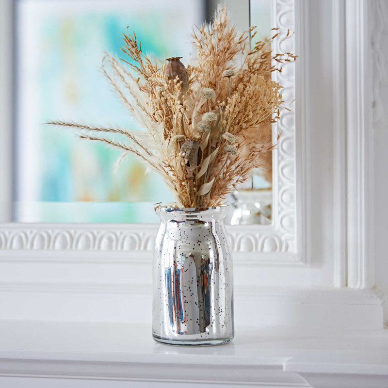 Silver Antique Effect Recycled Glass Vase