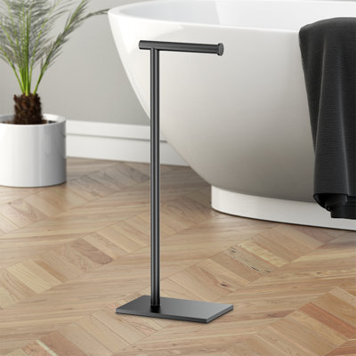 Latitude II Free Standing 21.25"H Toilet Paper Holder with Weighted Base | Toilet Paper Roll Holder Stand