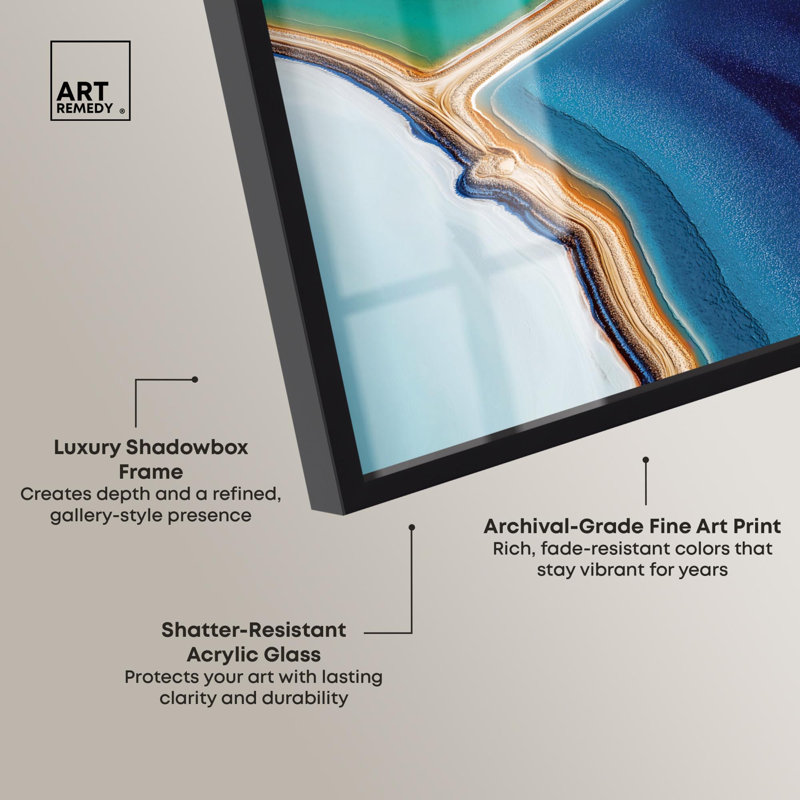 «Chromatique Fields I Living Room Art Shadowbox» par Art Remedy, H 31 po x l 21 po, Noir