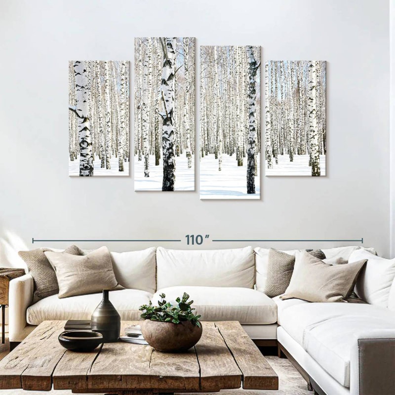 Alvord Snow White Birch Grove, 54" H x 84" W