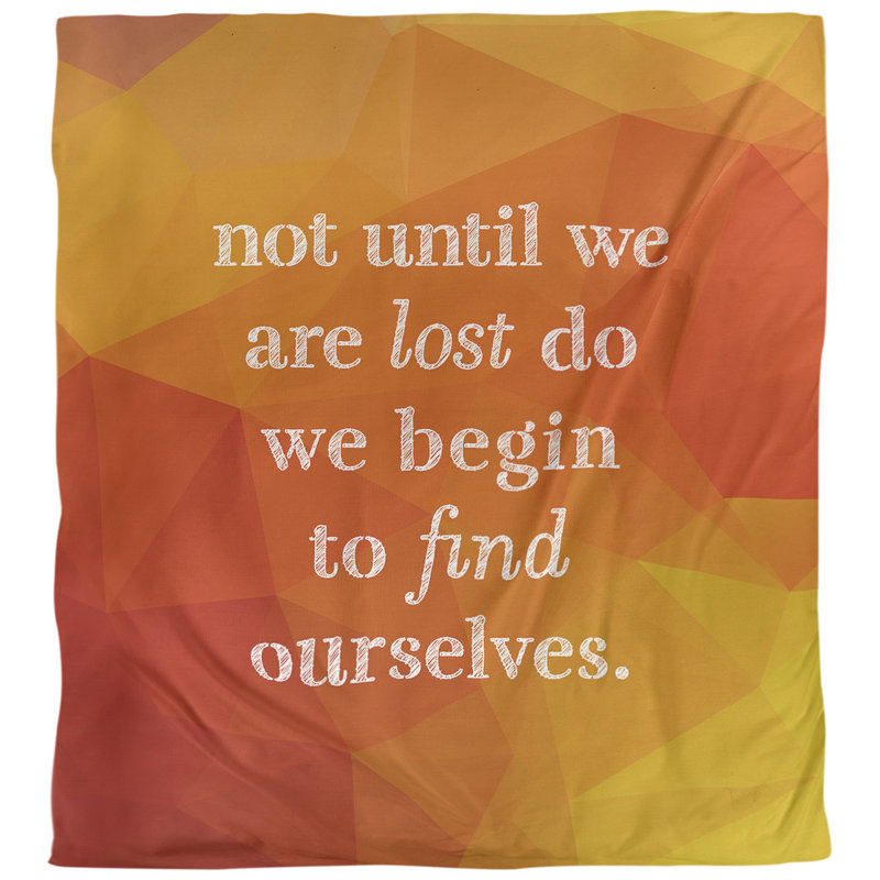Housse de couette simple Find Yourself Quote, Housse de couette pour grand lit, Ambre