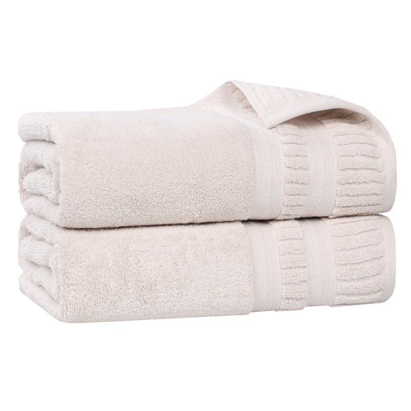Ensemble de serviettes en coton doux à densité moyenne Venice Zero Twist, Bath Sheets - 2 Pack, Silver