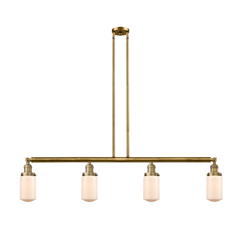 Lemoine 4 - Light Kitchen Island Pendant, Matte White, LED, Polished Nickel