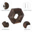 Étagère décorative en bois massif hexagonal 5 pièces Jagjeet