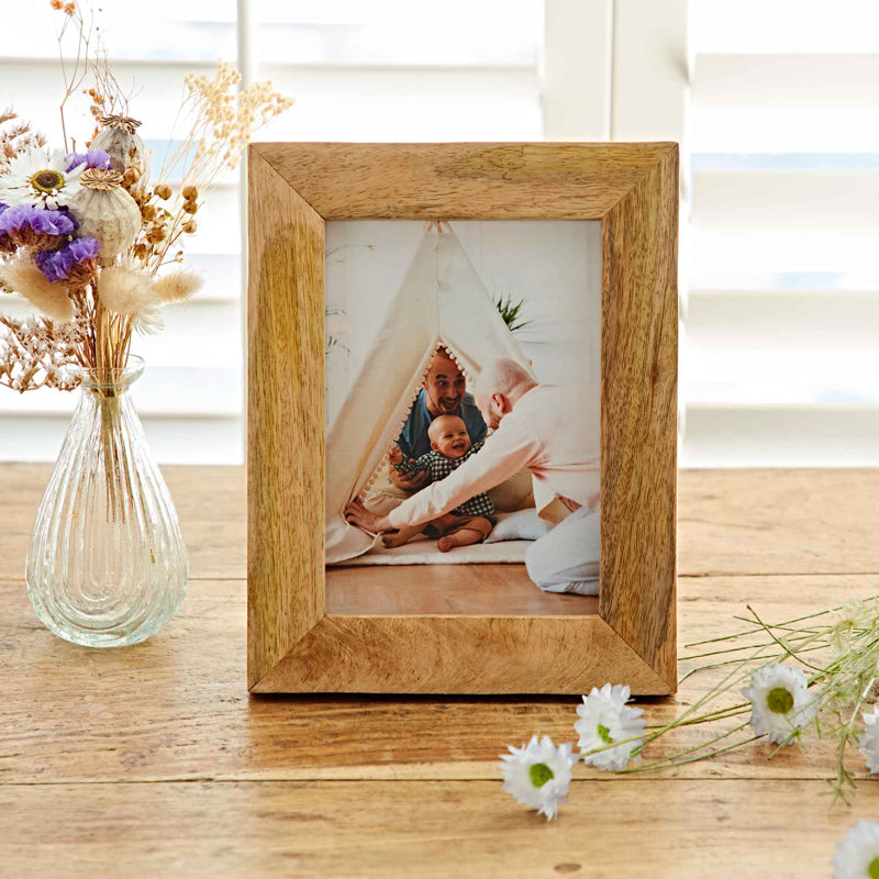 Tan Solid Wood Picture Frame, Rectangle, 20cm x 26cm