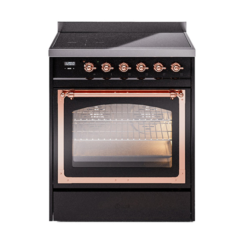ILVE Nostalgie II Noblesse 30 in Induction Range, Glossy Black/Copper