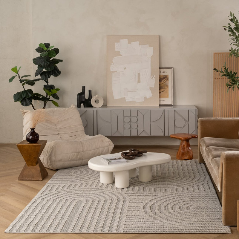 Tapis intérieur / extérieur abstrait à motif de tapis Marfried, Rectangle 7 pi 10 po x 10 pi 10 po