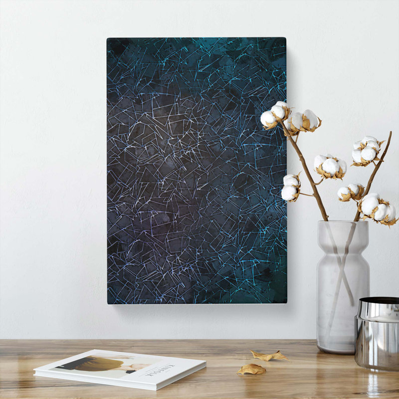 Geometric Blues In Abstract - Wrapped Canvas Print, 50cm H x 35cm W x 3cm D