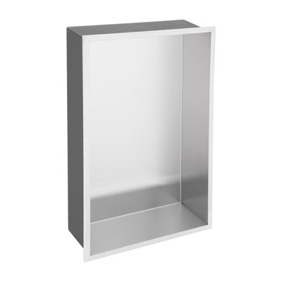 Niche de douche de salle de bain l 21 po x H 13 po, niche murale rectangulaire en acier inoxydable, nickel brossé
