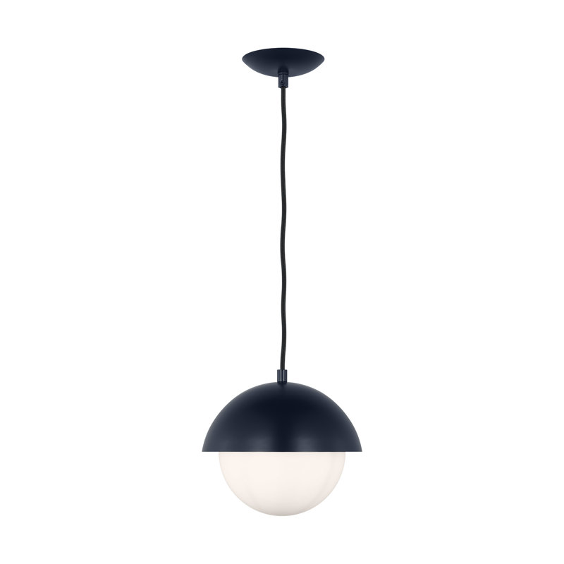 Navy Opal Glass Mini Globe Pendant Light for Indoor/Outdoor Use