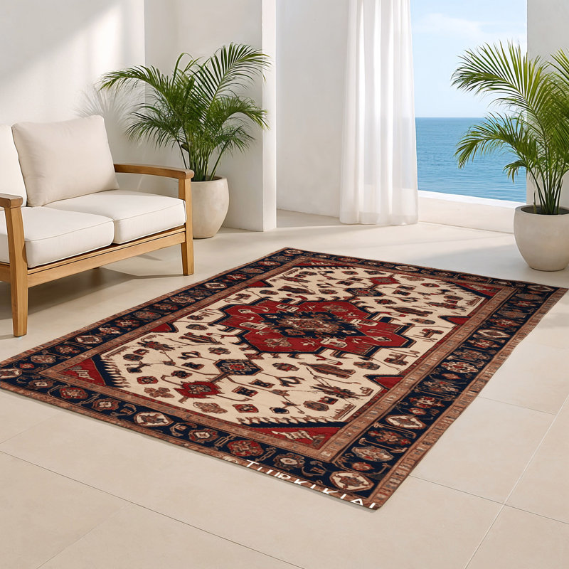 Tapis turc intérieur et extérieur brun, Rectangulaire 2 pi x 3 pi