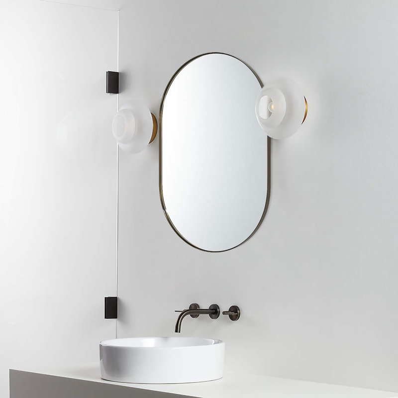 Miroir mural Cristos, Bronze huilé, H 30 po x l 20 po