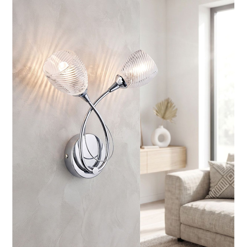 Henley 2-Light Dimmable Chrome Wallchiere