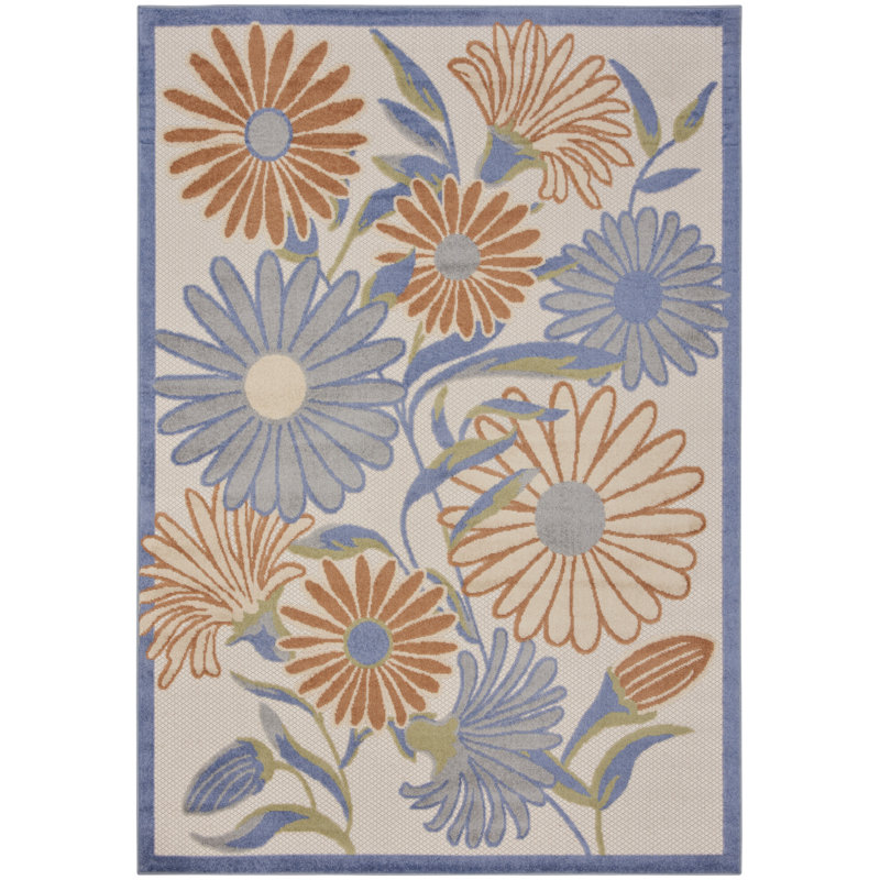 Tapis intérieur / extérieur beige Isalia, Rectangulaire 5 pi 3 po x 7 pi 5 po