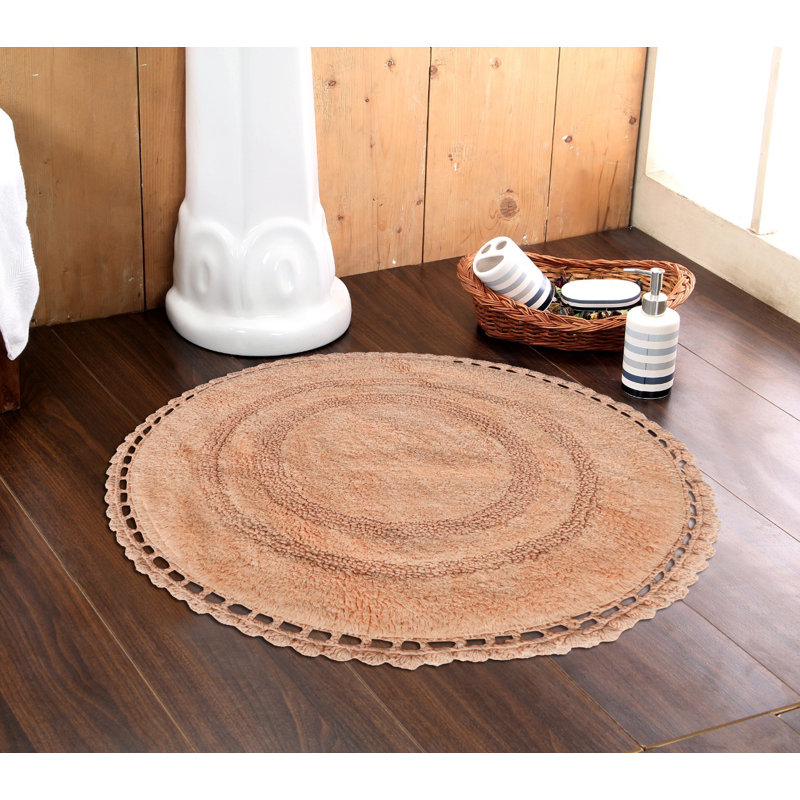 Akiera Luna Crescent Bath Rug Non skid, Peach