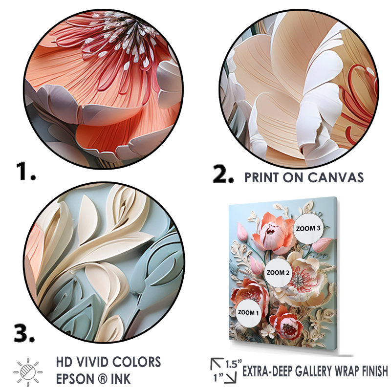 Tulipes Neon Bloom Collage II, reproduction d'art sur toile, H 40 po x l 30 po x P 1,5 po, Cadre flottant noir