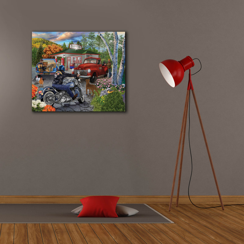 «American Roadside» par Bigelow, illustrations sur toile, H 26 po x l 30 po x P 1,5 po