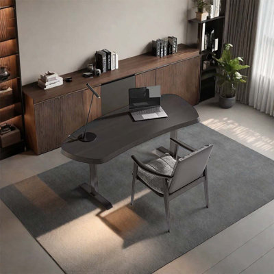 Bureau arqué en bois massif à hauteur réglable