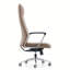Chaise de bureau élégante en similicuir rembourré avec finitions chromées