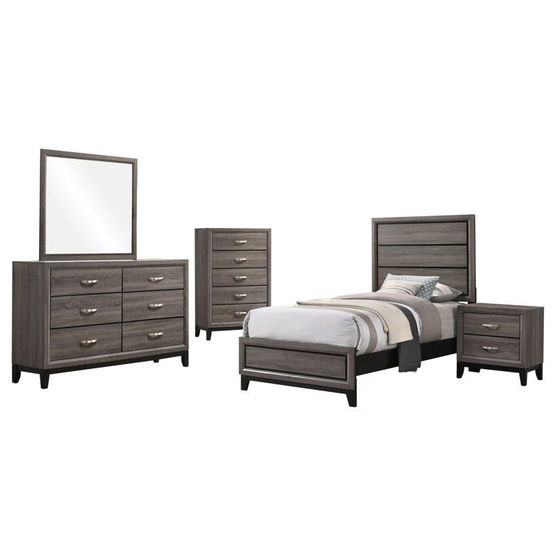 Sayim 5-piece Twin Bedroom Set Grey Oak, Twin