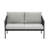 2-Piece Steel PE Rope Outdoor Patio Loveseat and Coffee Table Set, Modern Rope Conversation Set