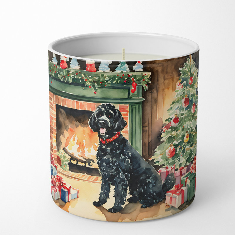 Bougie de Noël parfumée avec support en céramique