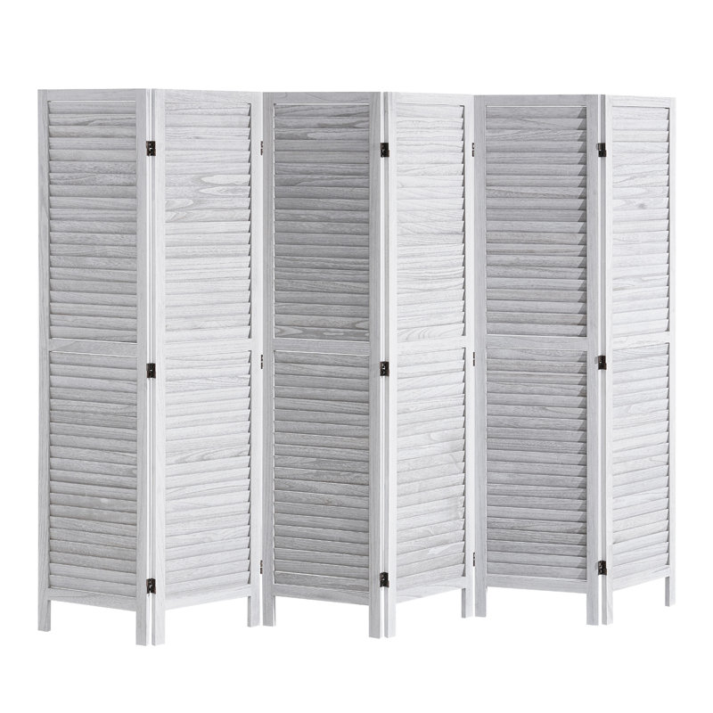 Wood Room Divider, 0.73" H x 66.93" W x 95.28" D, White