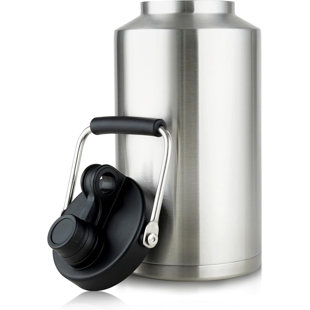 Bouteille d'eau de 1 gallon, bouteille d'eau en acier inoxydable de 128 onces à double cuve à large ouverture, lavable au lave-vaisselle et sans BPA pour les boissons chaudes et froides