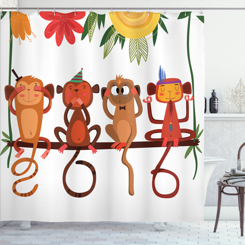 Shower Curtain with Hooks Included, 70" H x 69" W