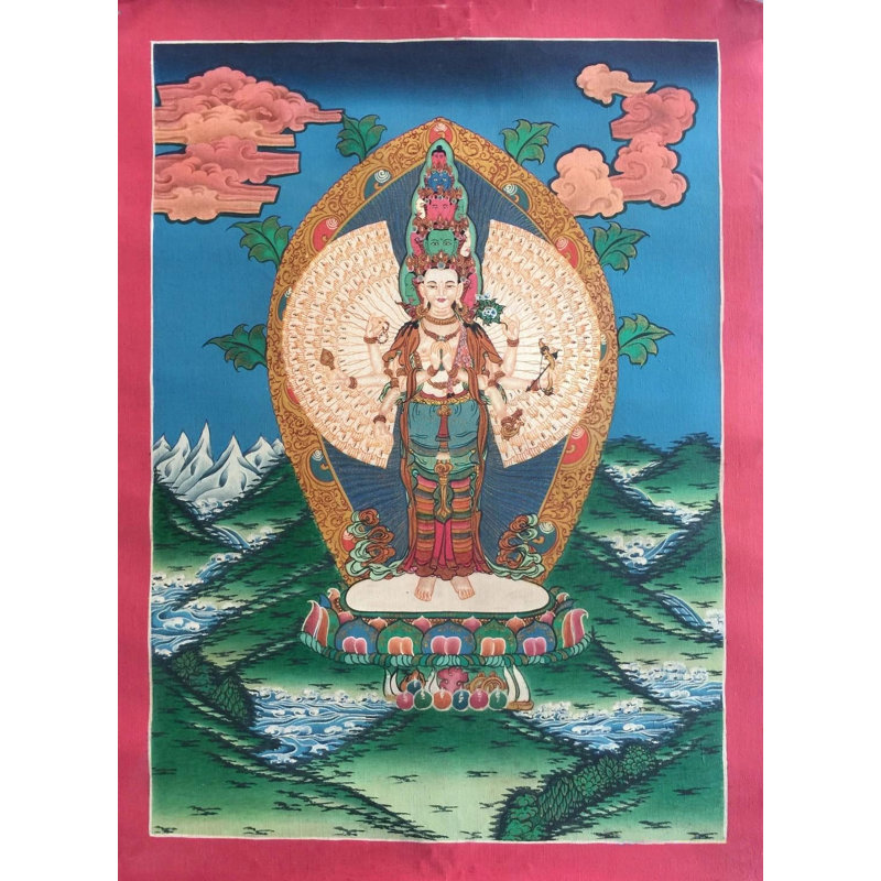 Lokeshvara Thangka (Brocadeless Thangka)