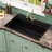 DeerValley 33" L Matte Black Quartz Composite Drop-In Workstation Kitchen Sink Single Bowl with Accessories
