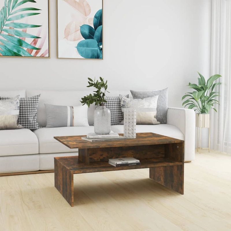 Jousha Sled Coffee Table with Storage, Smoked Oak