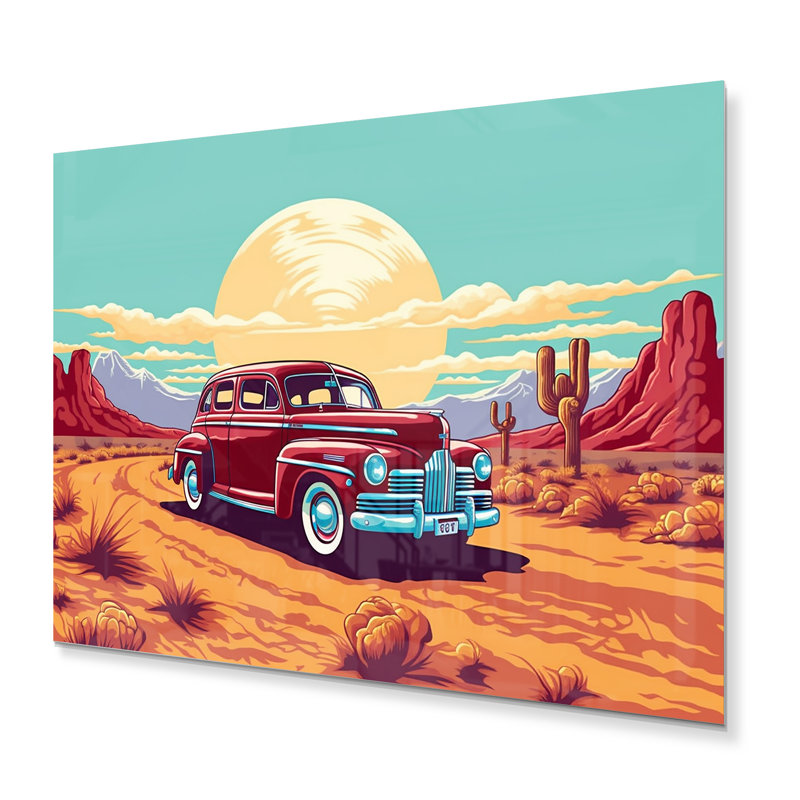 Vieille voiture américaine dans le Nevada IV, H 12 po x l 20 po x P 1 po