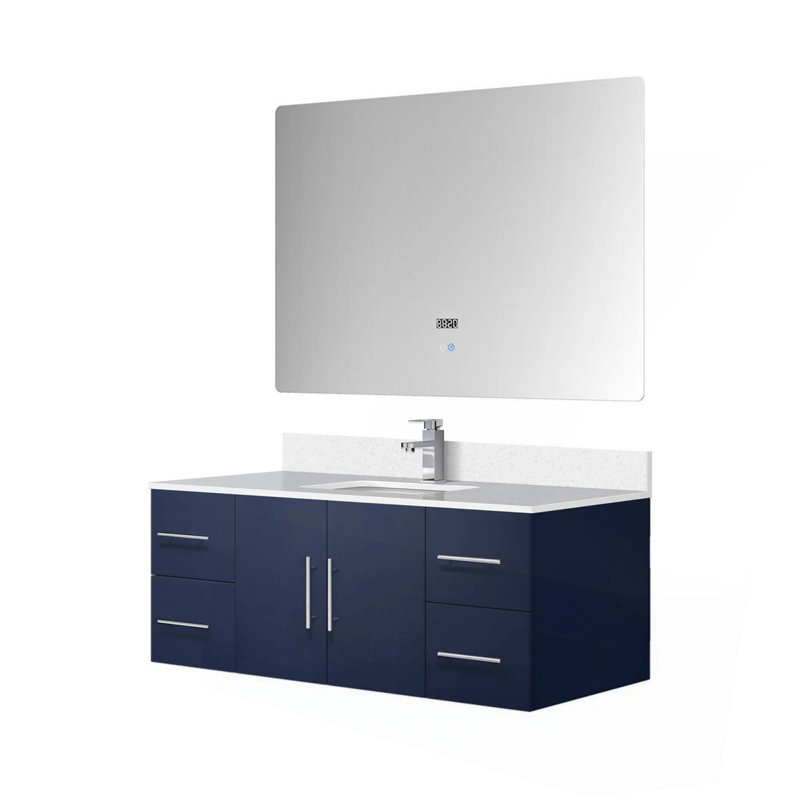 Ensemble de meuble-lavabo avec robinet et miroir DEL