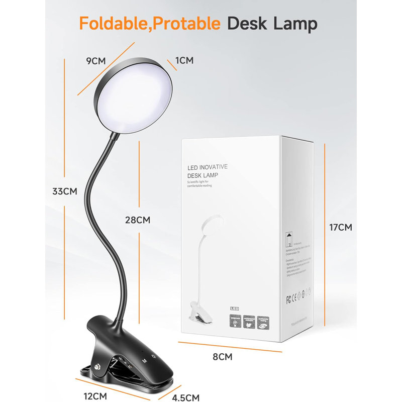 Lampe à pince, 5 lumières lumineuses + 5 pinces de couleur, 200 lumières à DEL 36L, Blanc