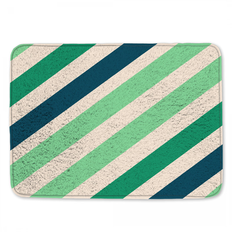 Tapis de bain à rayures diagonales, L 34 po x L 21 po